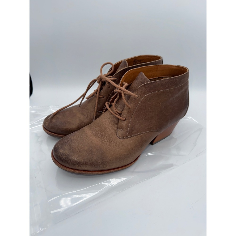 Kork-Ease Brown Leather Lace Up Ankle Boots Block Heel Chukka K33022 10/42 - Picture 3 of 7